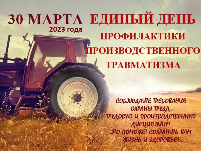 Единый день профилактики производственного травматизма 30 марта